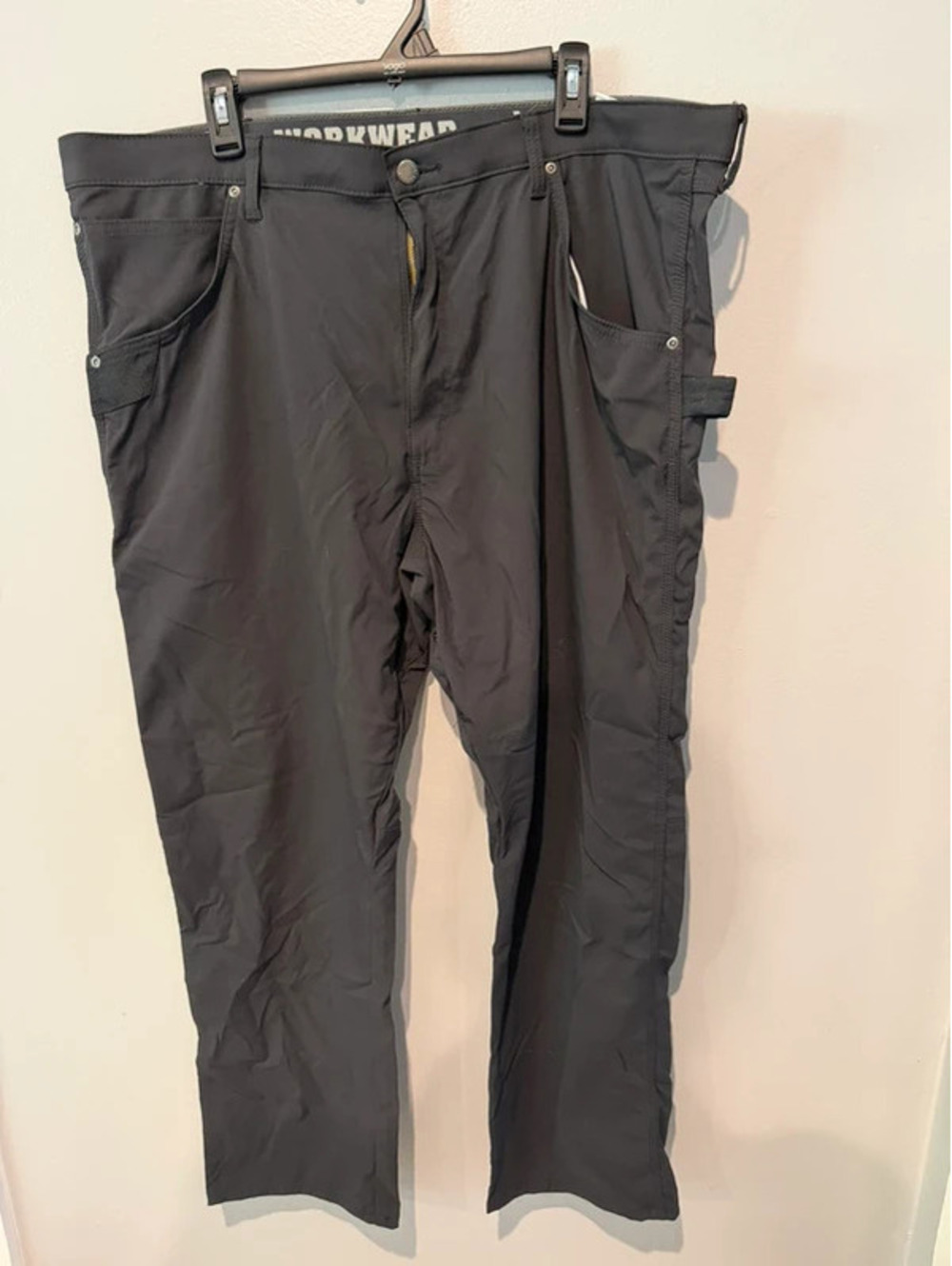 Wrangler Riggs Workwear Mens 42x30 Black Stretch Utility Carpenter Work Pants